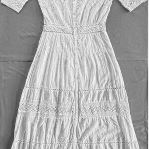 Love Shack Fancy Womens Cotton Crochet Maxi Dress Beth White Size Large